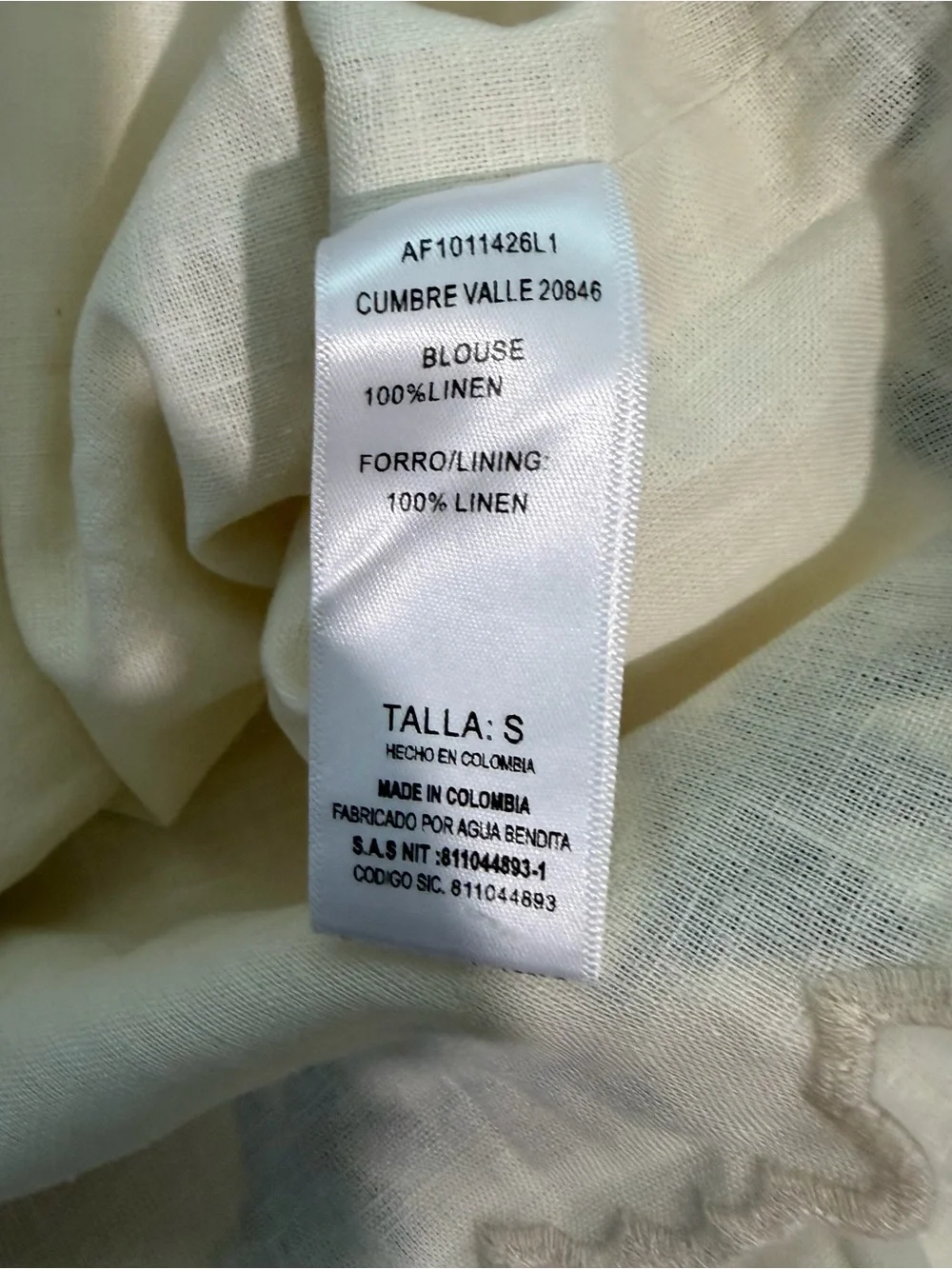 Agua by Agua Bendita Cumbre Linen Top in Cream - Size Small - Picture 11 of 15